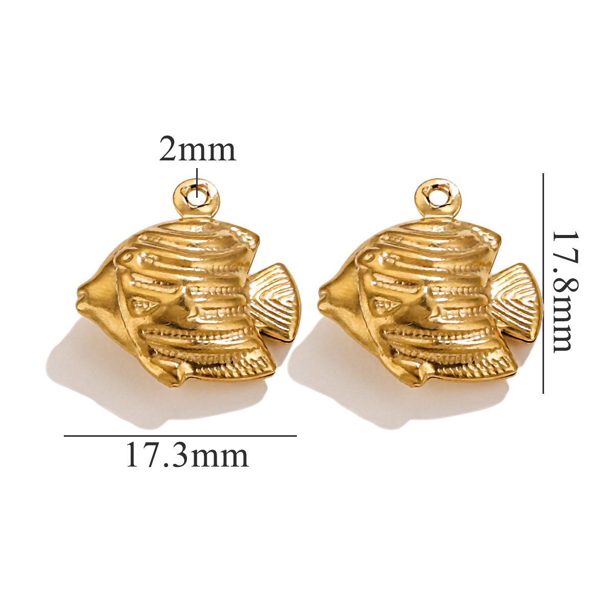 Gold color / 1 Piece Casual Style Clownfish Shape Stainless Steel  Gold Color Women's Pendant Picture10